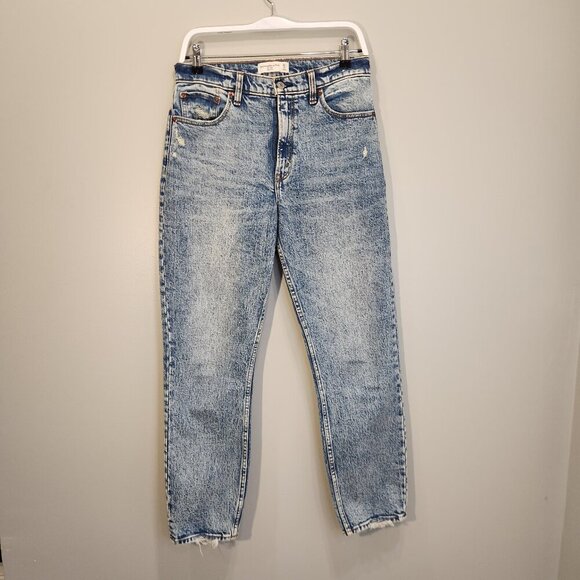 Abercrombie & Fitch Jeans The Mom High Rise Stone Wash Retro Vibes - Size 29/8 - Picture 1 of 7